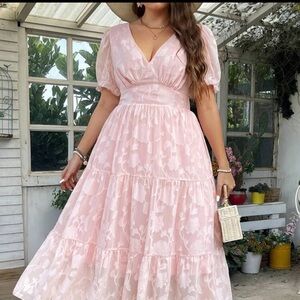 Elegant Pink Lace Dress